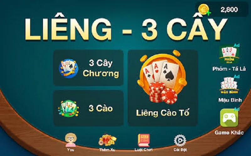 Tổng quan về trò chơi liêng 3 cây online