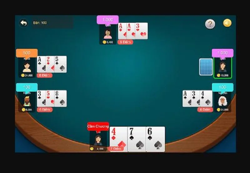 Cách chia bài và tính điểm trong liêng 3 cây online
